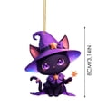thumbnail image 4 of Offer Countdown! Halloween Acrylic Hanging Ornaments 3.1"X3.1"X0.4" Ghost Witch Cat Design For Home Window Wall Car Decor, 4 of 6