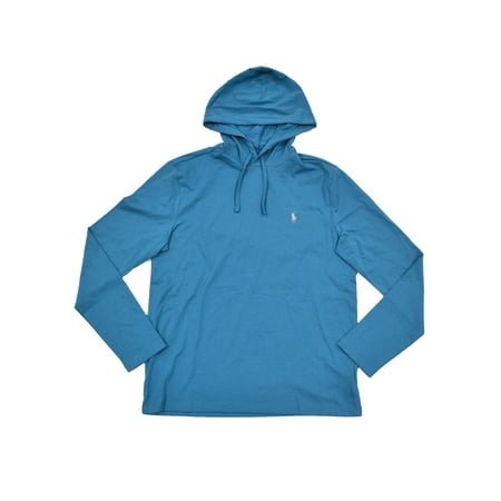 Polo Ralph Lauren Mens Hooded Jersey T-Shirt (Medium, Blue)
