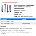 thumbnail image 2 of Rear Caliper Bolt Kit - Compatible with 2001 - 2010 Chrysler PT Cruiser Naturally Aspirated 2002 2003 2004 2005 2006 2007 2008 2009, 2 of 2