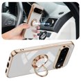 thumbnail image 2 of ELEHOLD for Google Pixel 10 /10 Pro Case with Ring Kickstand, Slim Electroplated Frame Magnetic Compatible Car Mount Soft TPU Shockproof Anti-Scratch Case for Google Pixel 10 /10 Pro, White, 2 of 6