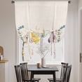 thumbnail image 4 of Spring Floral Tie Up Curtain 63 Inches Long, Watercolor Flowers Lucky Eucalyptus Leaf Rustic Retro Balloon Style Kitchen Window Curtain Over Sink, Small Window Rod Pocket Curtain 42"x63", 4 of 9