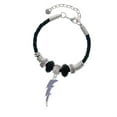 thumbnail image 2 of Delight Jewelry Silvertone Large Blue Crystal Lightning Bolt Granddaughter Celtic Knot Leather Bead Bracelet, 7"+2" Extender, 2 of 4