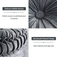 thumbnail image 5 of SHANNA 2 Pack Round Velvet Seat Cushion Pleated Pumpkin Floor Throw Pillow 14''x14'' Soft Decorative for Bed Sofa Couch Car Seat, Grey, 5 of 10