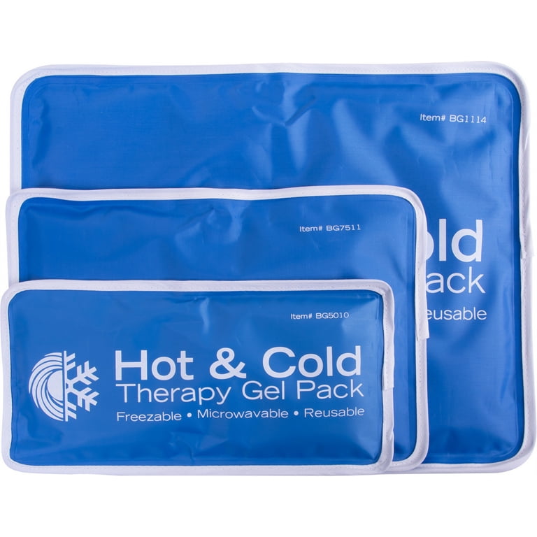 Hot & Cold Reusable Gel Pack, 11 inch x 14 inch, Size: Large, Blue
