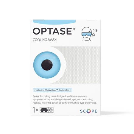 OPTASE Cooling Eye Mask - Reusable Cooling Mask Featuring HydroCool Tech Designed to Relieve Allergy Symptoms Such As Itchy, Red, Watery Eyes as Well as Puffy or Inflamed Eyes and Eyelids.