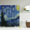 thumbnail image 2 of Starry Night Shower Curtain for Bathroom with Hooks, V. Gogh Stars Art Decorative Long Cloth Fabric Shower Curtain Bath Decorations - 71Wx72L, Blue$$Home Decor, Kitchen, & Other, 2 of 8