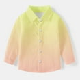 thumbnail image 2 of fatyb Toddler Boys Girls Button down Shirts Gradient Color Collar Shirts Kids Long Sleeve Uniform Shirts, 2 of 7
