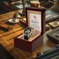 thumbnail image 6 of To My Husband To Be - Men's Openwork Watch - Mahogany Gift Box, 6 of 6