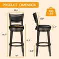thumbnail image 4 of TrumanPick 32 Inch Counter Height Bar Stool Set of 2 Swivel Barstools with Back Chair Seat for Kitchen Dinning room, Cappuccino Finish, 4 of 6