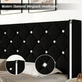 thumbnail image 2 of 4 EVER WINNER Queen Bed Frame, Velvet Upholstered Platform Bed Frame with Diamond Tufted Headboard and Wingback, Black, 2 of 7