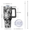thumbnail image 2 of Black Christmas Snowflake Pattern Tumbler with Handle and Lid,40oz Double Wall Vacuum Insulated Tumbler,Cups Gift for Women and Men, 2 of 7
