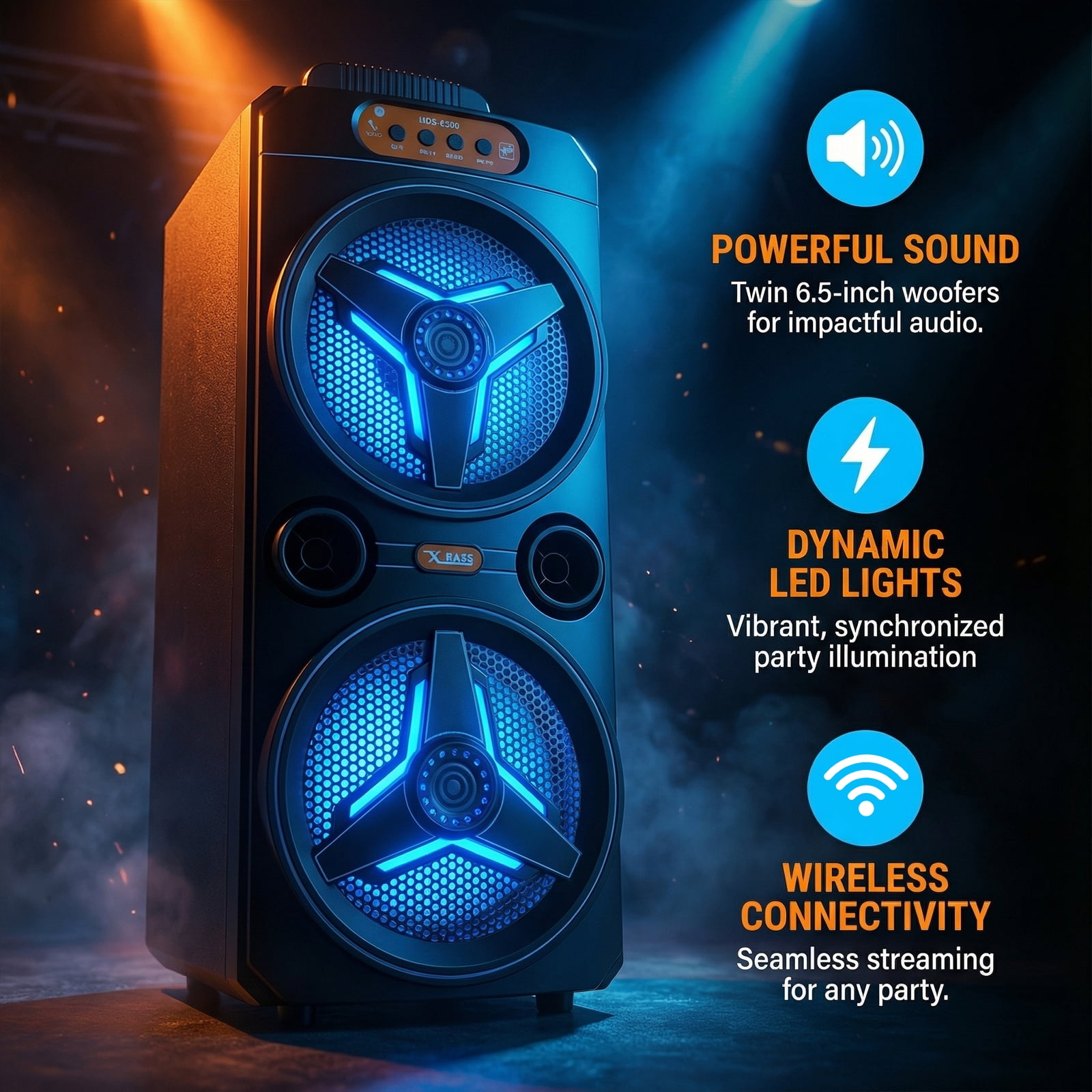golytefs Bt Speaker with Wireless Microphone Karaoke Machine for Party Home Camping