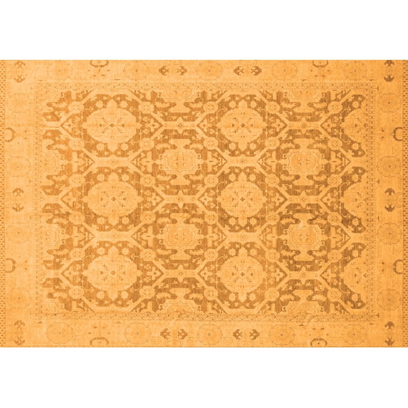 Ahgly Company Indoor Rectangle Oriental Orange Traditional Area Rugs, 6' x 9'