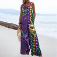 thumbnail image 2 of Moxiu Women's Mardi Gras Jumpsuit Holiday Jumpsuits Dressy Casual Carnival Graphic Overalls Loose Wide Leg Rompers with Pockets 2025 Multicolor,S, 2 of 7