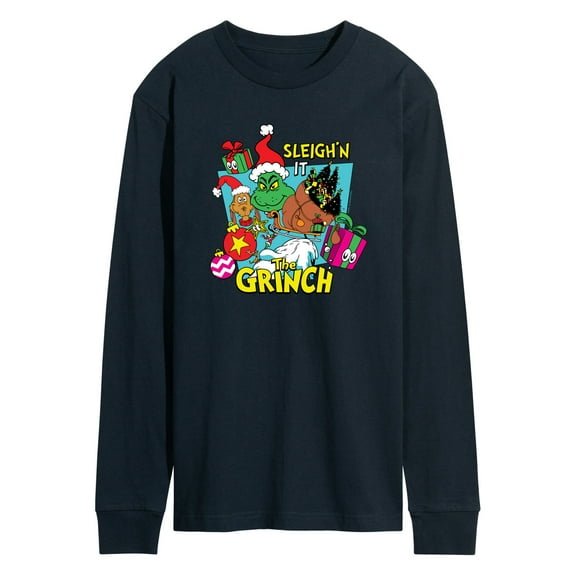 Dr. Seuss The Grinch - Christmas - Sleigh'N It - Men's Long Sleeve T-Shirt