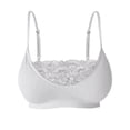 thumbnail image 4 of ZNQHFRE Women’s Solid‑Color Lace Camisole Bralette, Adjustable Thin Straps Everyday Comfort Bra White XL, 4 of 4