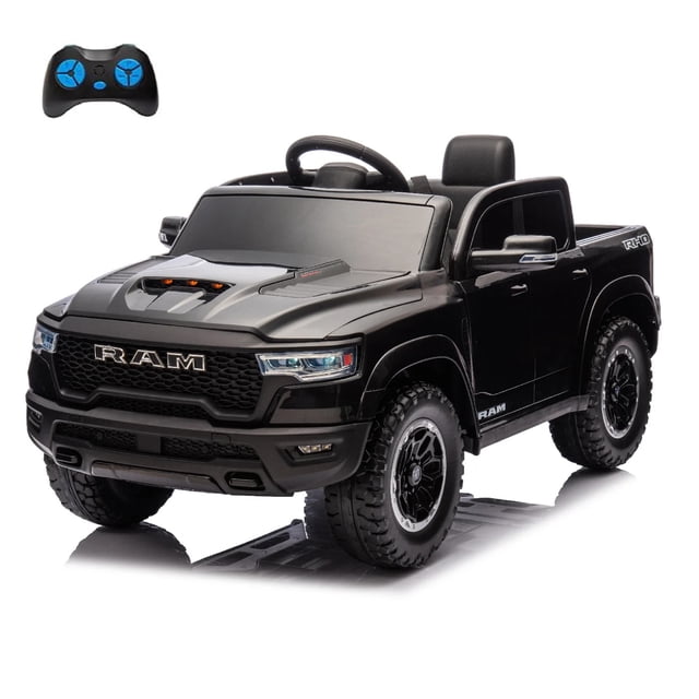VOLTZ TOYS Licensed RAM 12V Ride-On Truck for Kids Ages 3+, Electric Vehicle with Parent Remote Control, LED Lights, MP3, Cargo Storage, Dual Speed, Suspension - Gift for Kids