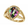 thumbnail image 2 of Star K � Pear Shape Mystic Rainbow Topaz Halo Split Shank Big Stone Ring, 2 of 9