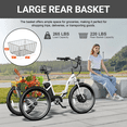 thumbnail image 6 of Ancheer 24" Folding Electric Tricycle,Peak 500W 3-Wheel Electric Bike For Adults,48V/499Wh Removable Battery UL2849 Certified,15.5Mph Step-Thru E-trike,Cargo Motorized Tricycle, 6 of 13