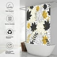 thumbnail image 5 of Extra Long 72"x84"Black Gold Leaf Shower Curtain Set with Hooks, Modern Abstract Leaf Bathroom Curtain, Minimalist Mid-Century Water Repellent Polyester Fabric for Bathroom Decor, 5 of 6