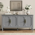 thumbnail image 4 of May in Color Mid Century Modern Sideboard with 4 Doors and Adjustable Shelves, Console Table for Entryway, Dining Room, Living Room, Grey Oak, 4 of 6