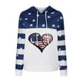 thumbnail image 3 of HAPIMO Discount Sweatshirt for Women Drawstring Pullover Tops Flag Star Letter Print Long Sleeve Relaxed Fit Womens Hoodie Sweatshirt Teen Girls Clothes White S, 3 of 6