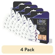(4 pack) Lobe Miracle- Clear Earring Support Patches - Earring Backs For Droopy Ears, Torn or Stretched Ear Lobes (60 Patches)
