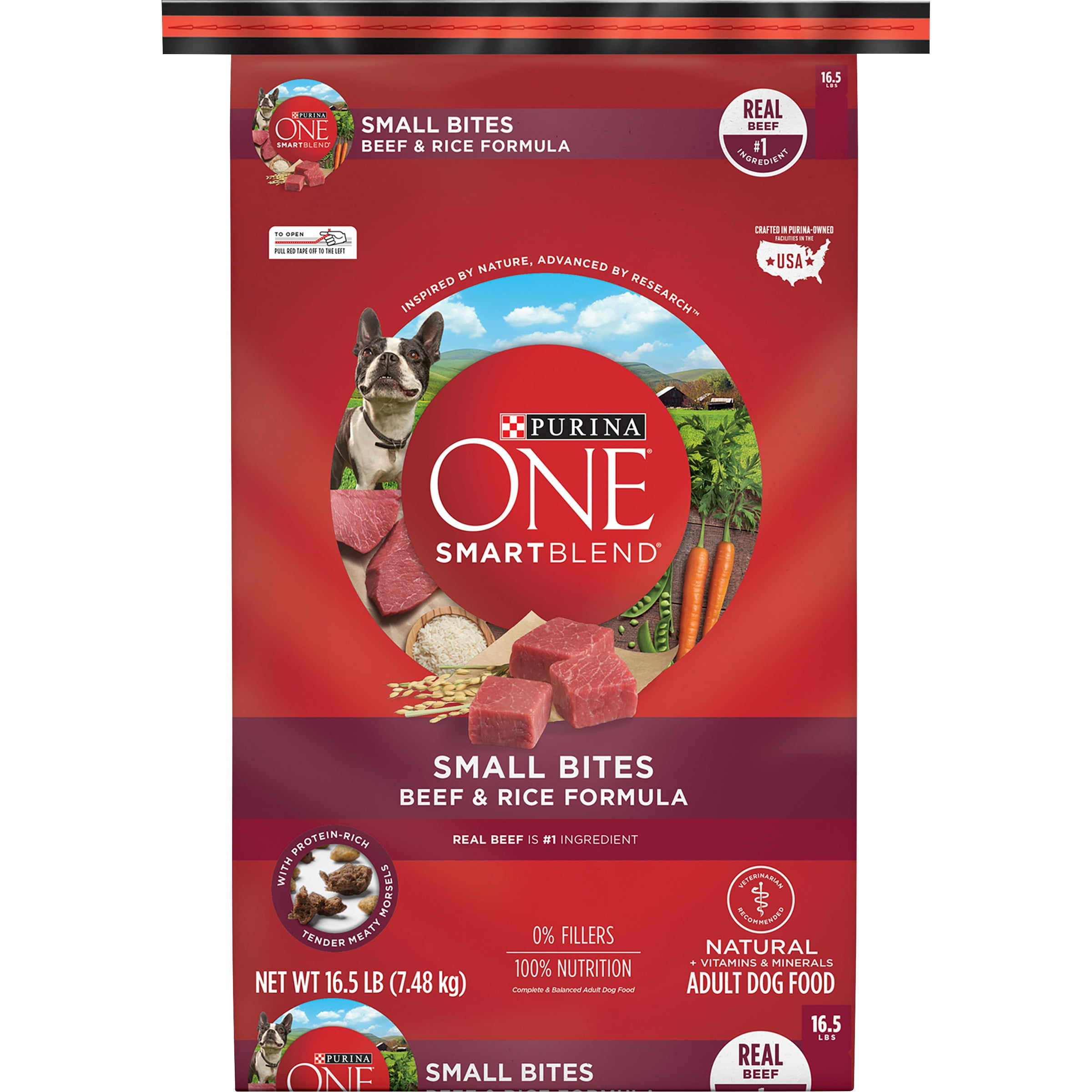 Purina ONE Natural Dry Dog Food, SmartBlend Small Bites Beef & Rice