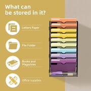 INTIGE 10-Tier Desktop Organizer Hanging Wall File Holder for Papers, Wall file folder Magazine Organization Great for Office Home, Black