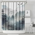 thumbnail image 4 of Grey Forest Shower Curtain Misty Mountain Tree Shower Curtains for Bathroom All Seasons Country Bathroom Shower Curtain Sets Waterproof Fabric Decor 72×84in with 12 Hooks, 4 of 4