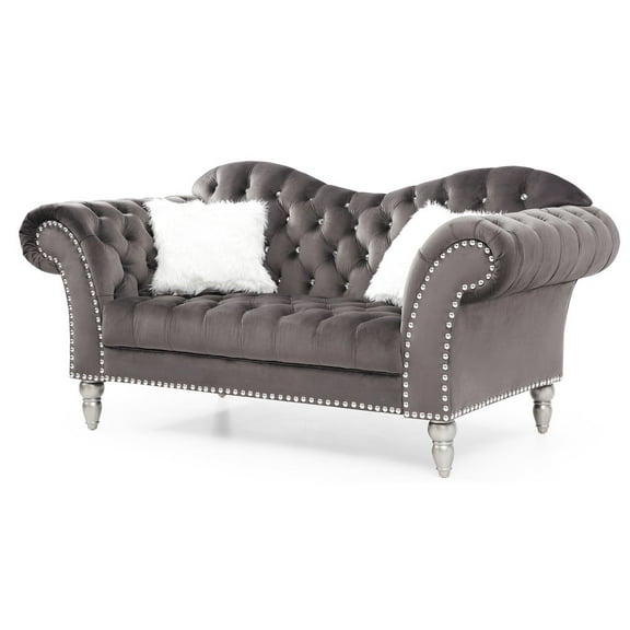 Glory Furniture Wilshire Loveseat in Gray Color