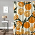thumbnail image 2 of Awypu Orange Pattern Bathroom Shower Curtain Set with Hooks - Waterproof, Various Sizes White, 2 of 7