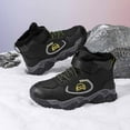 thumbnail image 5 of WhouRiu Big Boy's Outdoor Sneakers Lined Insulated Ankle Boots Child Warm Waterproof Resistant Winter Sneakers Black Big Kids1, 5 of 7