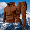 thumbnail image 2 of MOJOGO Sweatsuits for Men Hooded Pullover Seweatshirts Jogger Sweatpants Spring Fall Tracksuits Two Piece Outfits for Fitness Workout Gym Wear Coffee XL, 2 of 4