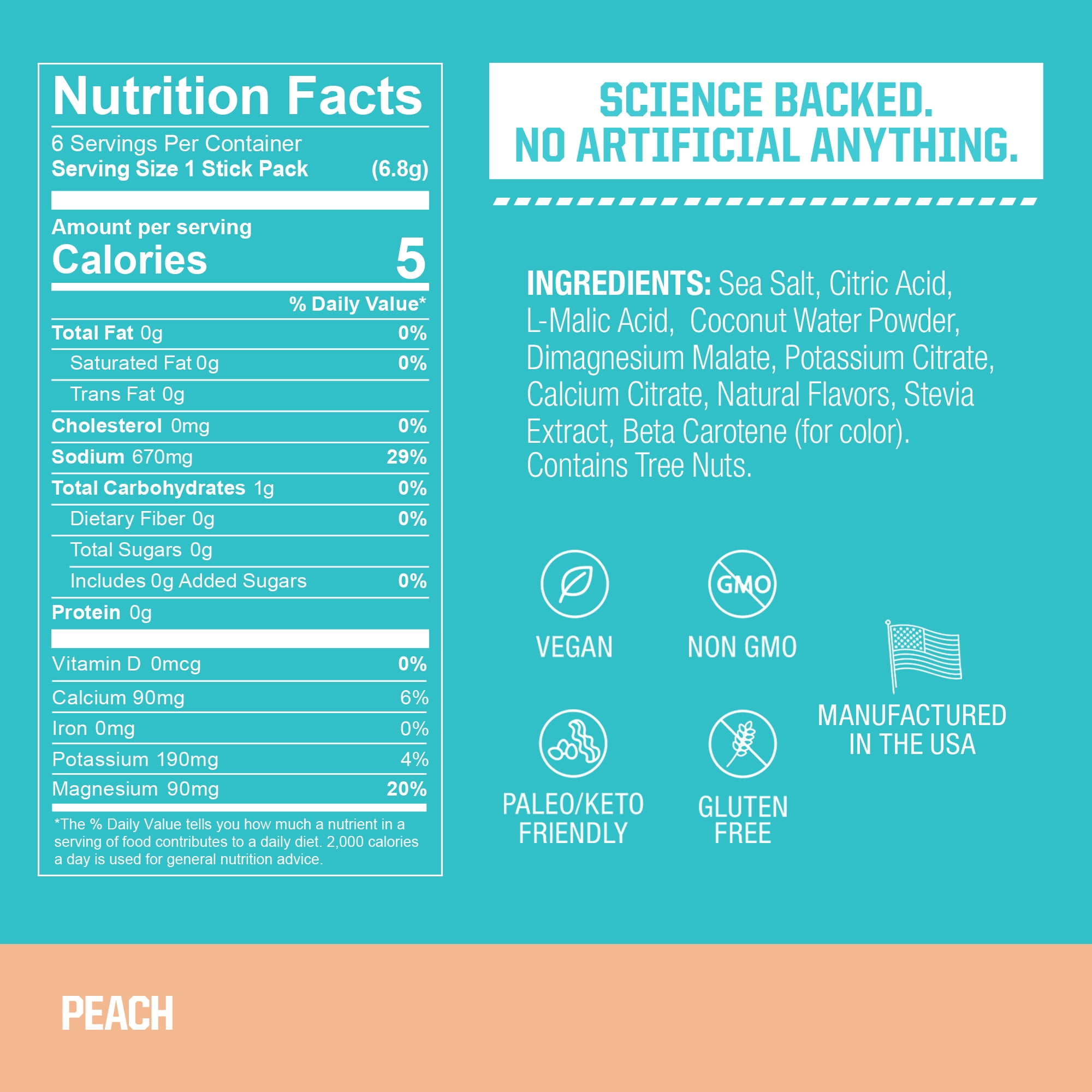 Fire Salt Electrolyte Drink Mix – Peach (6-Count)