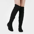 thumbnail image 5 of DREAM PAIRS Women's Fashion Over The Knee High Low Block Heel Riding Boots HI_FLAT BLACK Size 5.5, 5 of 7
