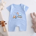 thumbnail image 2 of Sopiago Newborn Baby Boy Clothes Infant Romper Cute Pattern Essential Short Sleeve Summer Spring Clothing 0-24M Baby Boy's Clothing Light Blue,9-12 Months, 2 of 4