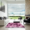 thumbnail image 7 of Ahgly Company Machine Washable Indoor Rectangle Abstract Hot Pink Area Rugs, 4' x 6', 7 of 7