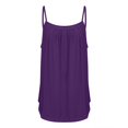 thumbnail image 4 of Loose Fit Tank Top Beach Tank Tops for Women Swing Tank Tops for Women Womens Sleeveless Tops Womens Pleated Tops Long Tunic Tank Tops for Women Purple M, 4 of 7