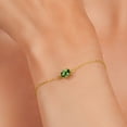 thumbnail image 4 of Gem Stone King 18K Yellow Gold Plated Silver Green Tourmaline Solitaire Bracelet for Women (0.70 Cttw, Oval Cut 7x5mm), 4 of 6