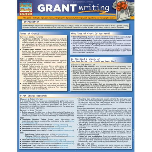 Grant Writing Quickstudy Easel