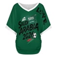 thumbnail image 5 of Soccer Cup 2026 Jersey SAUDI ARABIA Soccer for Women with Colombia Flag Color Block and V Neck Short Sleeves Featuring Breathable Fabric for Game Day Parties Green XL, 5 of 6