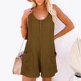 thumbnail image 6 of Baqcunre Women's V Necl Solid Color Sleeveless Button-Pocket Shorts Romper,Size S-XXL,One Piece Jumpsuit,Womens Jumpsuit,Jumpsuits for Women Casual,Womens Clothes,Color Green, 6 of 6