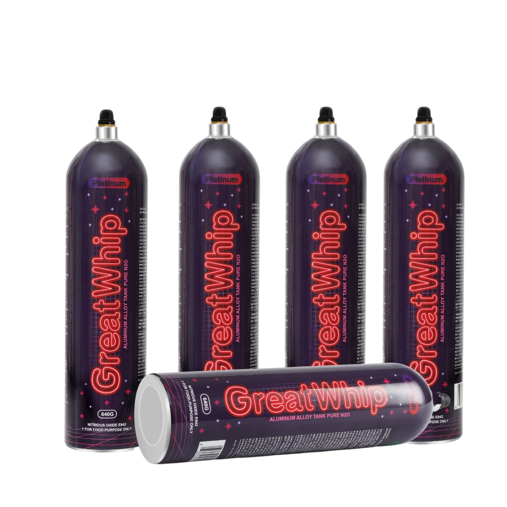 GreatWhip Nitrous Oxide Chargers Aluminum Alloy Whipped Cream Charger Cylinder Whipped Cream