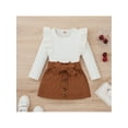 thumbnail image 2 of Jkerther Toddler Baby Girl Fall Winter Clothes Knit Ruffle Pullover Tops Corduroy Mini Skirts Outfits 0-8T, 2 of 7