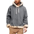 thumbnail image 1 of Rain Jacket for Men, Warm Composite Flannel Coat with Christmas Colorblock, 1 of 7