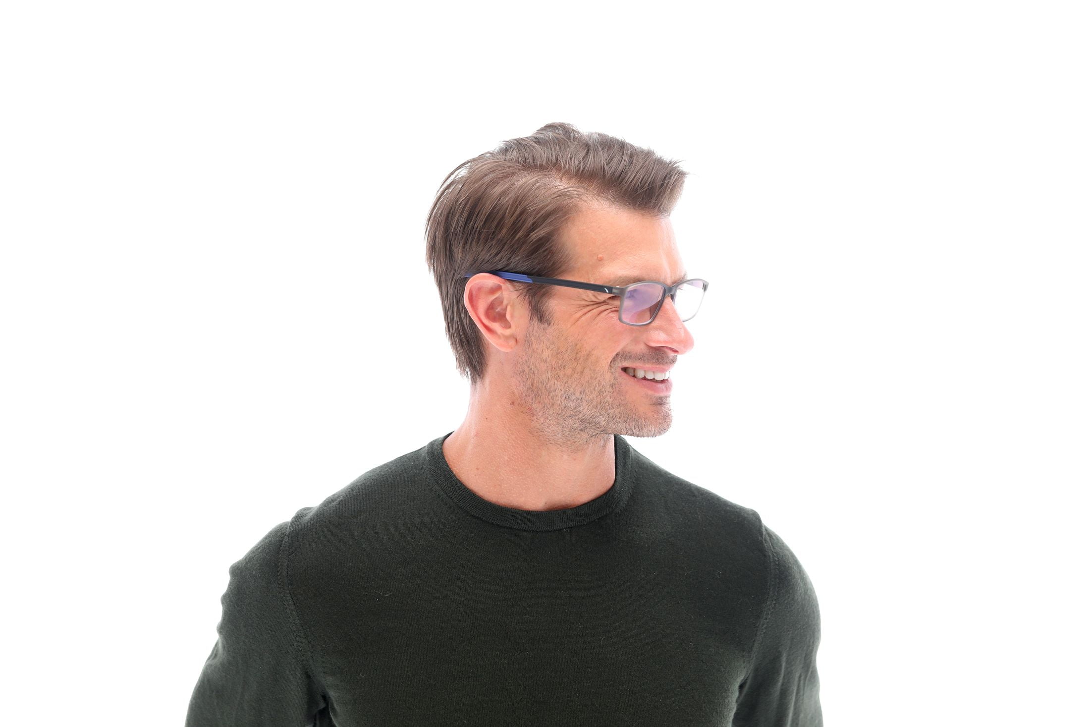 SAV Sportex Blue Light Protection Reading Glasses, Rectangle Full Rim Frame, 4200, +1.25, Blue
