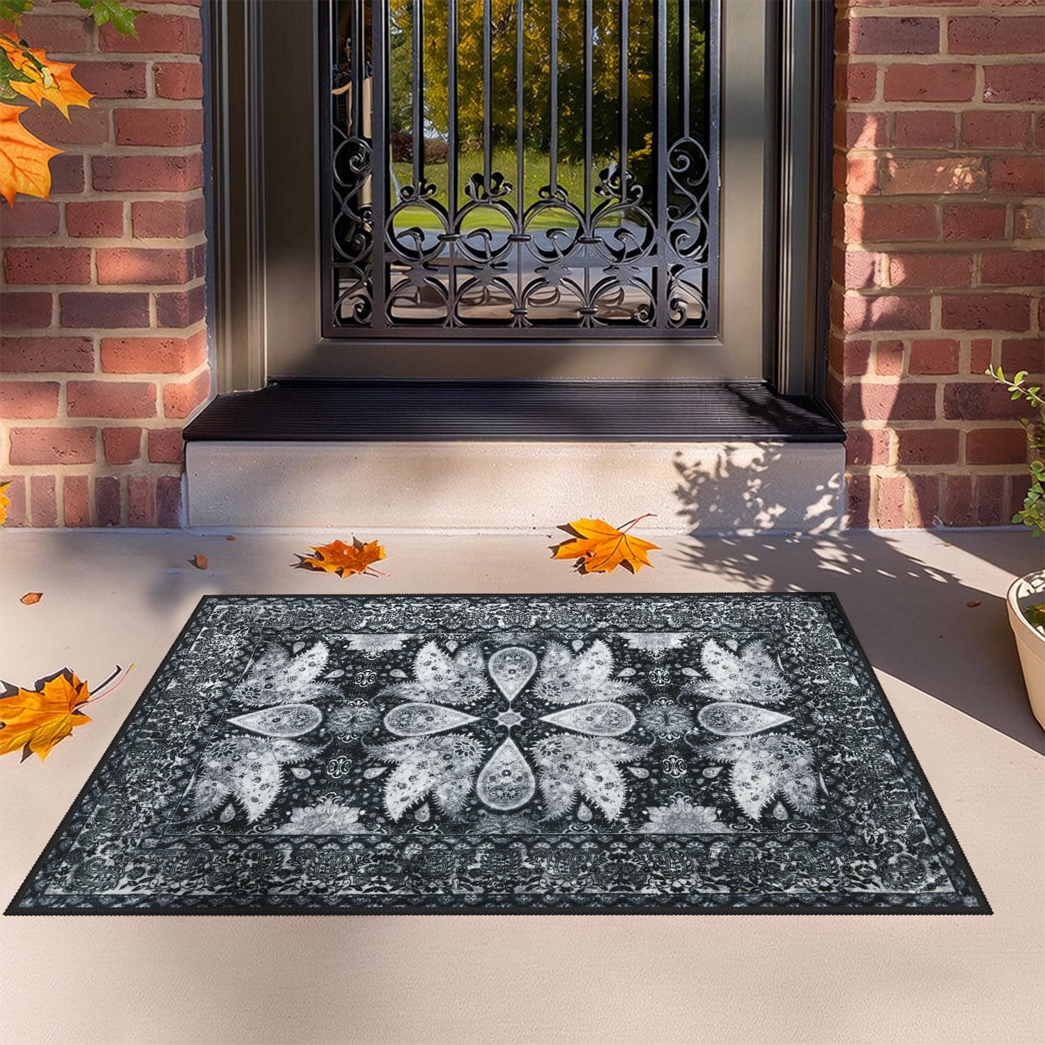 Ultrug Vintage Rugs Soft Accent Area Rug for Bedroom Living Room Home Decor Boho Carpet,2'x3',Black