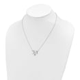 thumbnail image 3 of Finest Gold Sterling Silver Rhodium-Plated Hands Heart with Dangle Heart Necklace, 3 of 4