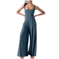 thumbnail image 2 of Women's Dressy Jumpsuits Women's Casual Fashion Solid Color Loose Wide Leg Jumpsuit Lightweight Womens Pants Jumpsuit Womens Pants Casual Dress Pants Women, 2 of 5